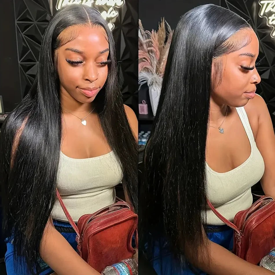 Perruque Lace Front HD 13x5 Lisse – Cheveux Naturels Brésiliens, 30 à 40 Pouces