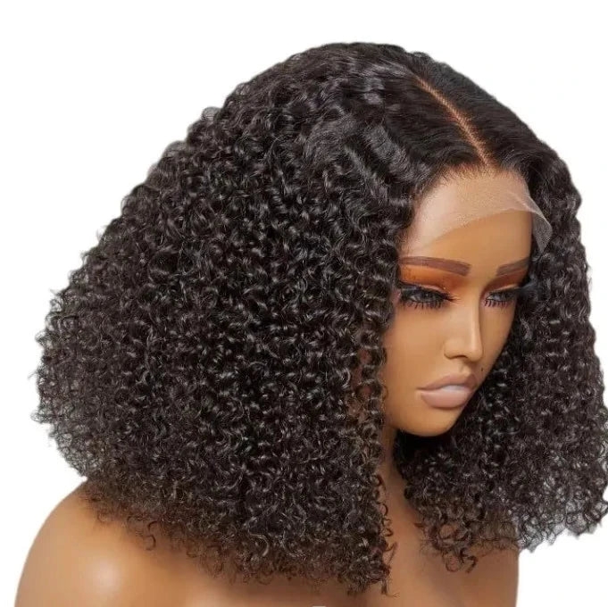 Perruque RECOOL Bob Courte Bouclée Lace HD – Femmes Africaines, Brésiliennes, Vietnamiennes