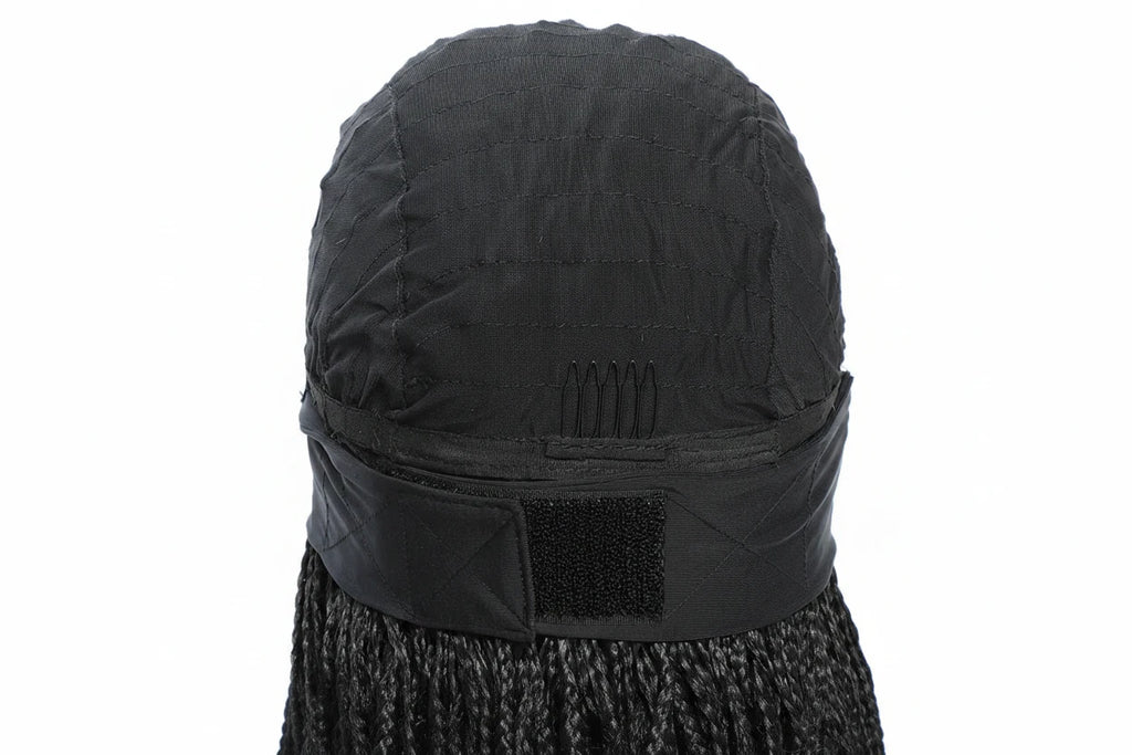 Perruque Tressée Box Braids avec Bandeau – Synthétique, Prête à Porter
