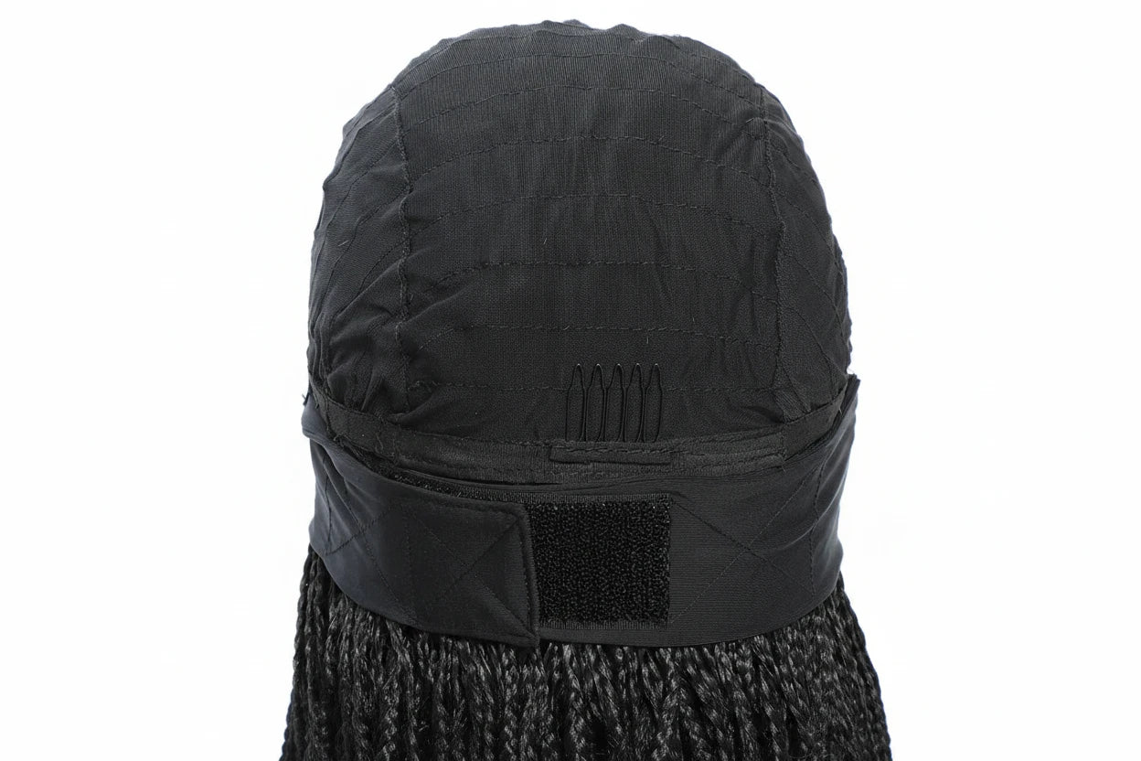 Perruque Tressée Box Braids avec Bandeau – Synthétique, Prête à Porter
