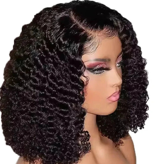 Perruque RECOOL Bob Courte Bouclée Lace HD – Femmes Africaines, Brésiliennes, Vietnamiennes