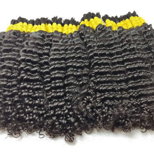 Extensions Cheveux Humains Indiens en Vrac – Deep Wave & Boucles pour Tresses