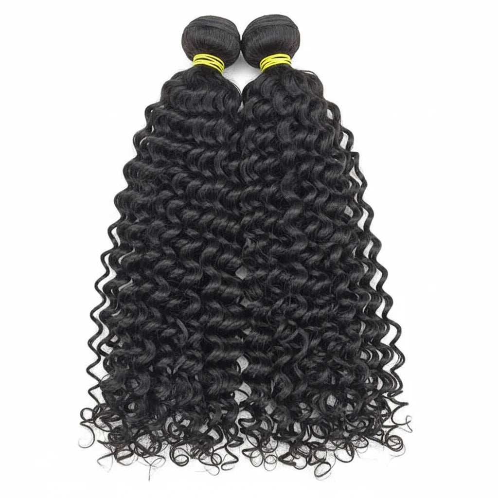 Extensions Cheveux Humains Indiens en Vrac – Deep Wave & Boucles pour Tresses