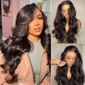 Body Wave 13x6 HD Transparent Lace Front Human Hair Wig 40 Inch Pre Plucked 250 Density 5x5 Glueless Lace Frontal Wigs for Women